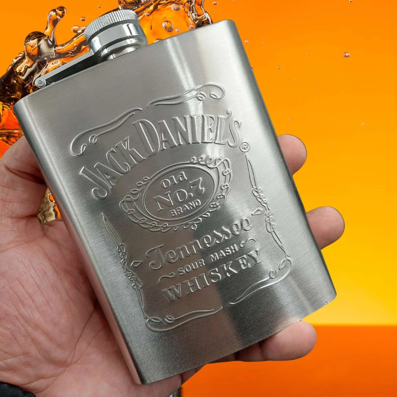 Cantil de Bolso para Whisky, Vodka e Bebidas – Aço Inox 240ml